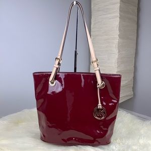 Michael Kors Dark Red Patent Leather Shoulder bag